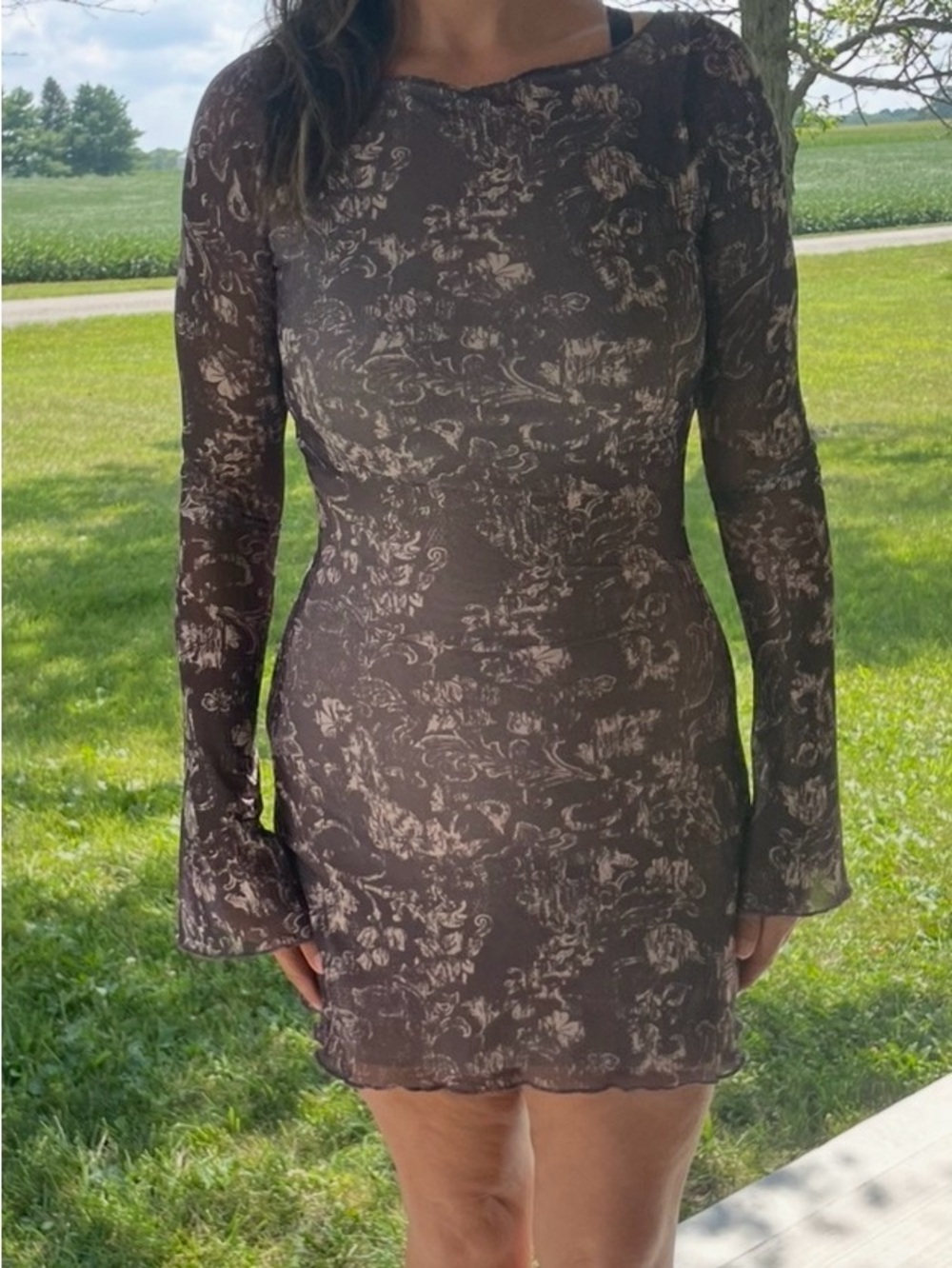 Motel Rocks Brown Floral-Print Mini Dress